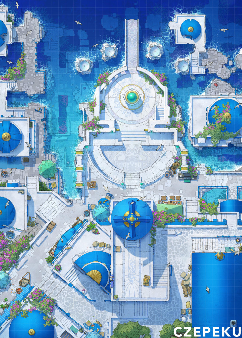 Shimmering Port - A Czepeku Battlemap! [33x46]