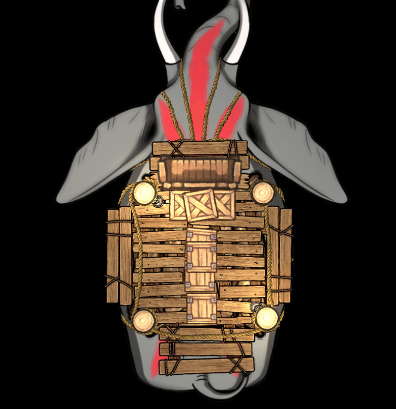 Traveling merchants elephant PNG. Going to start making more creatures like this using DD