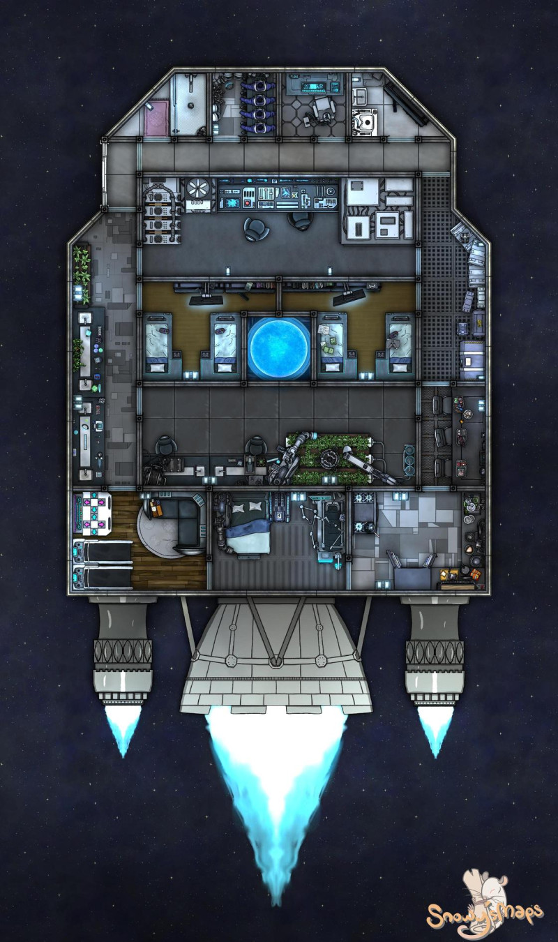[16x27] Small Space Ship In Space