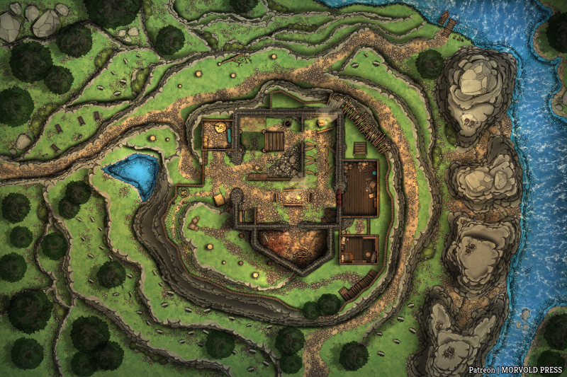 Stag Lord's Fort, Hillside & Cellar | Kingmaker [120 x 80]