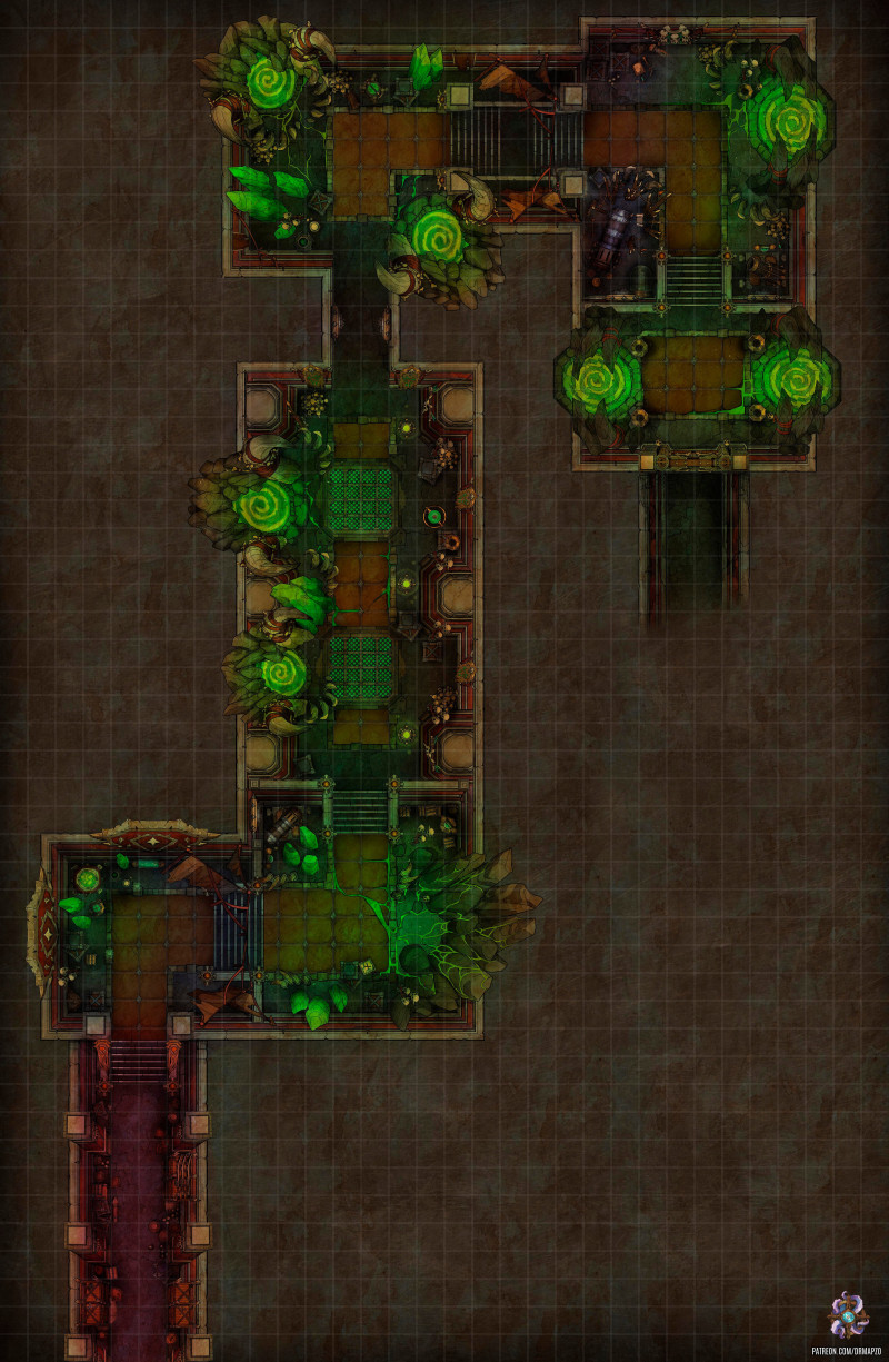 Infernal Citadel Interior Part 3 Battle Map 32x49