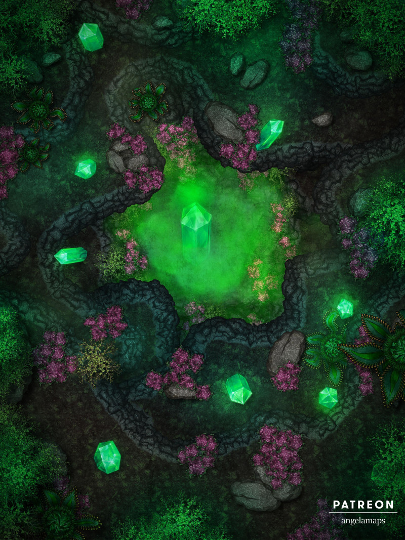 Underdark Crystal [battlemap] from Angela Maps - 3 versions! [animated] [art]