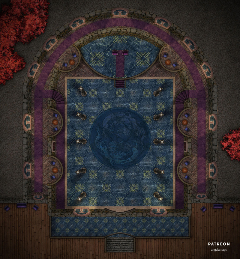 Ballroom [battlemap] from Angela Maps - 4 versions! [art]
