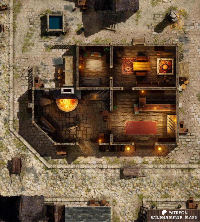 The Hearth & Hilt Blacksmith and Shop (18x20)