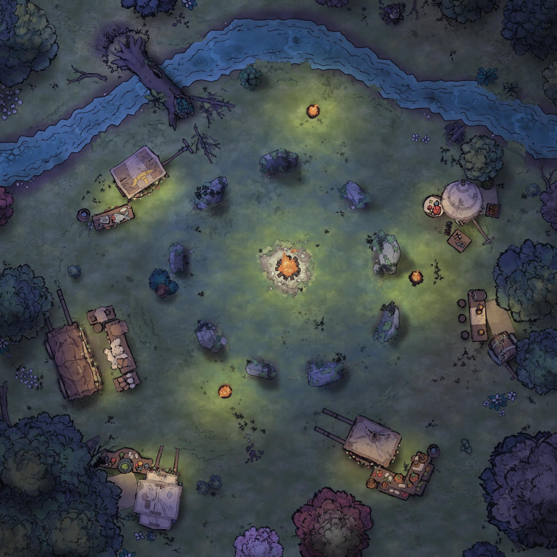 Night Market at the Stone Circle [100px DungeonDraftx2MinuteTabletop]