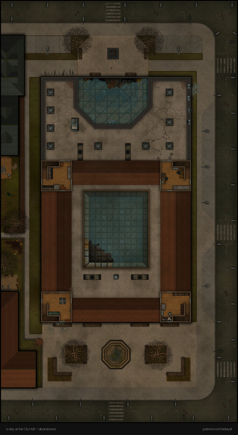 The abandoned City Hall [40x73] [4 Levels + "Green Screen" Floorplan Handouts]