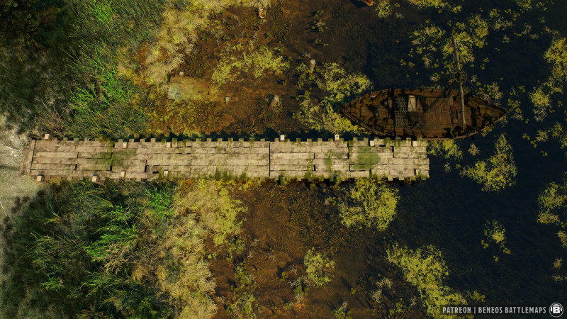 Boat Dock | [Animated Battlemap] [32x18] [120px per Square] [Gridless] [3D Rendered] [OC] | Beneos Battlemaps