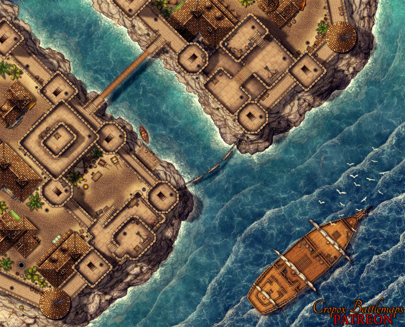 Sea Gate Citadel 52x42 Battle Map
