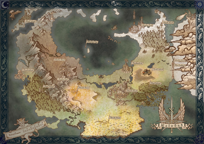 My origional continental map for a custom d&D game - Małdörê