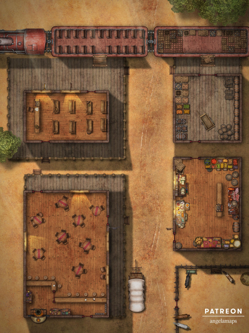 Wild West [battlemap] from Angela Maps - 2 versions! [art]