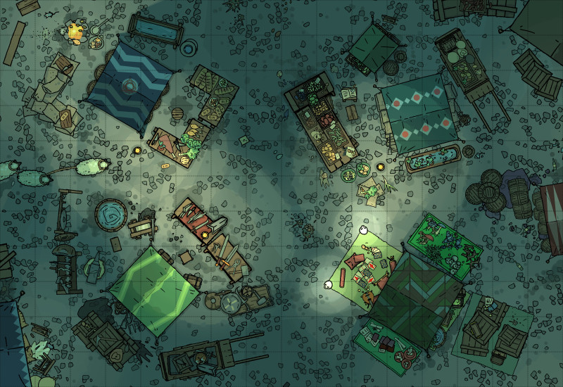 Busy Market [16x11, A3]