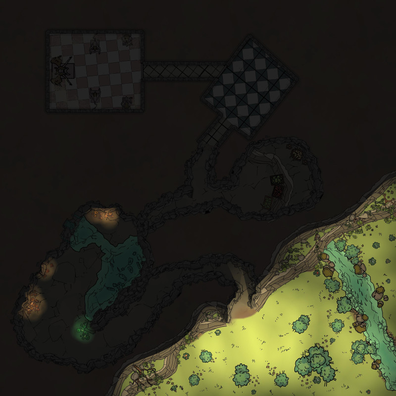 Small Cave into small dungeon 150 ppi 25 w x 25 h. A safe place