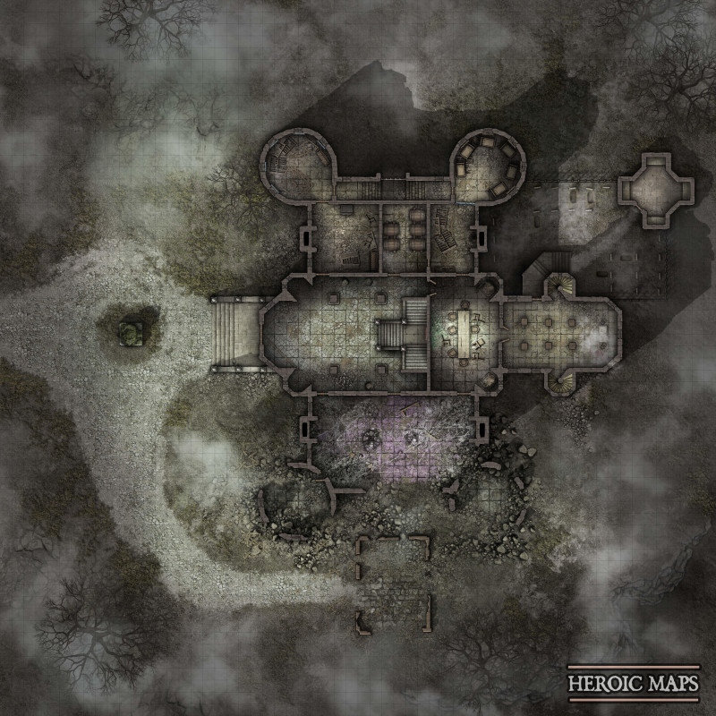 Argynvostholt Ground Floor - Curse of Strahd - Heroic Maps 60x60 [art]