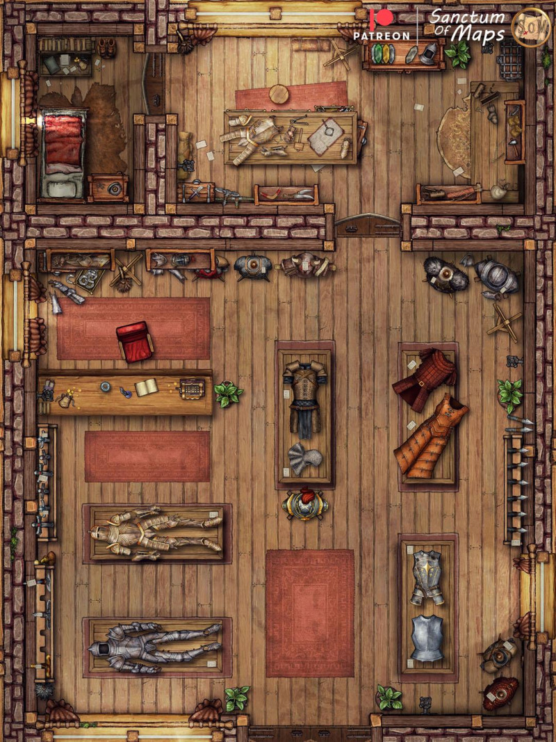 Armour Store - 10x13 Battlemap