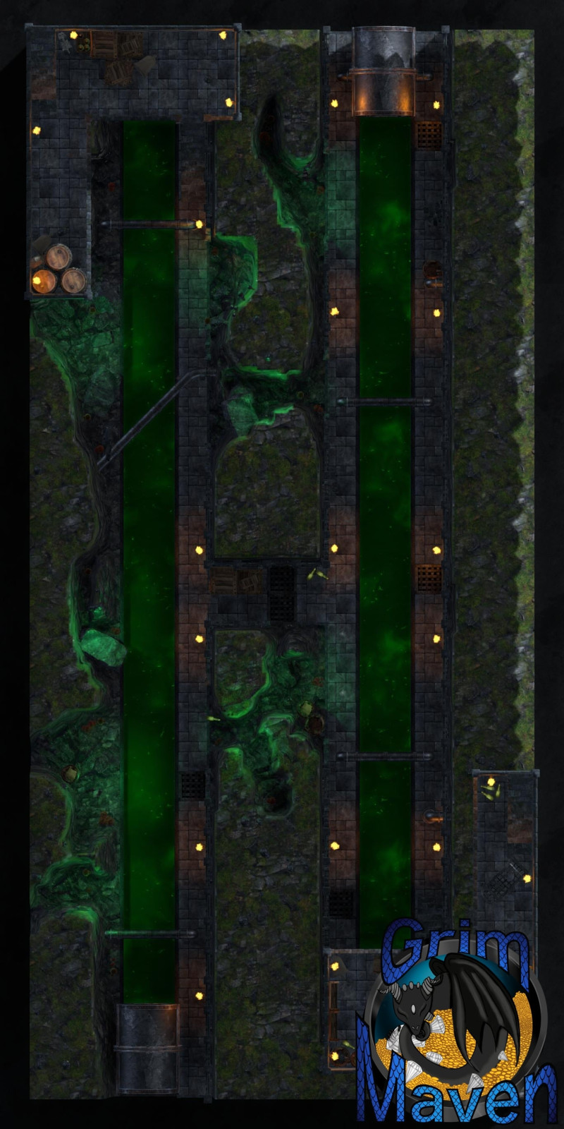 "Sewer Run"(18x38) two level Sewer system map! What happens in the dark, the dank and the dirty?