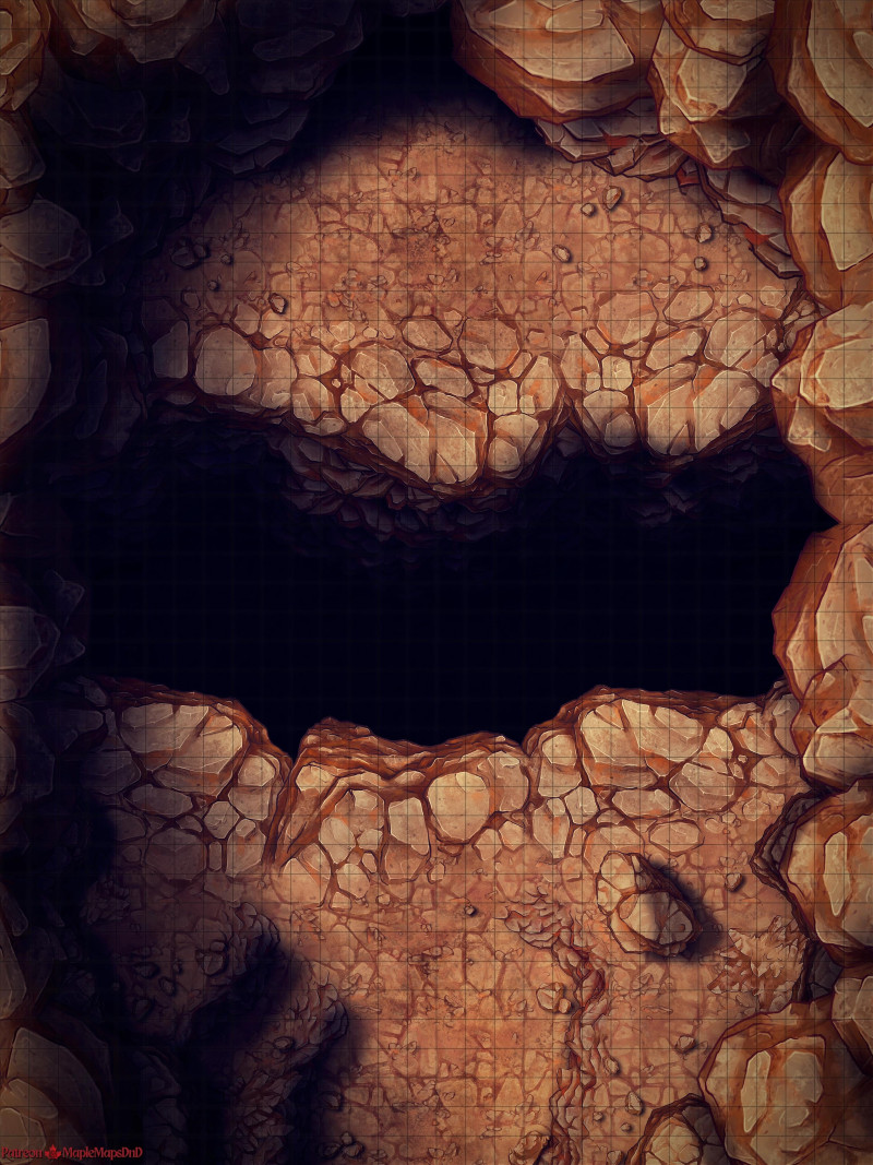 Your adventurers aren't ready for the Chasm Mimic | Arid Chasm 3 Variants by MapleMapsDnD | [Battle Map] [No AI] [OC] [Art]