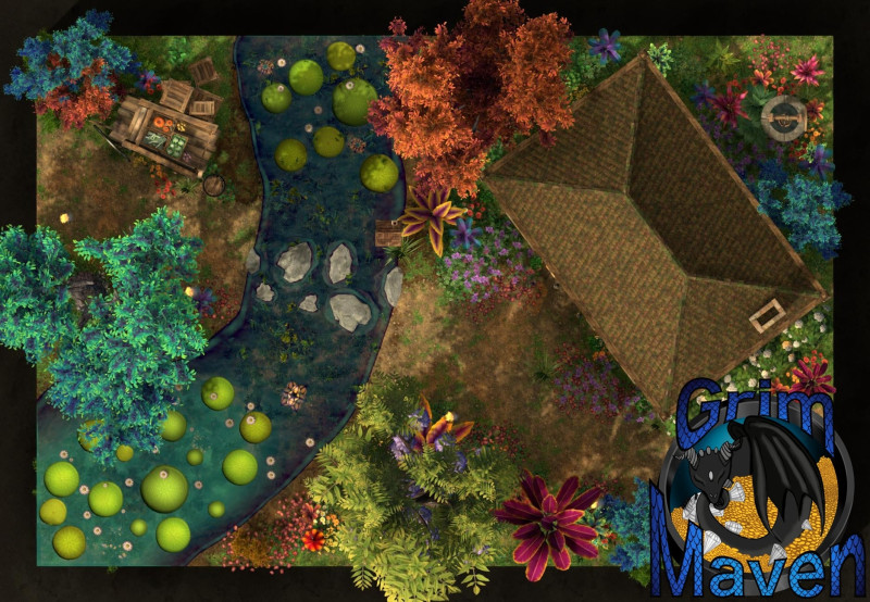 "River Garden" (26x18) the more idyllic the location, the more the surprise when the fight begins!