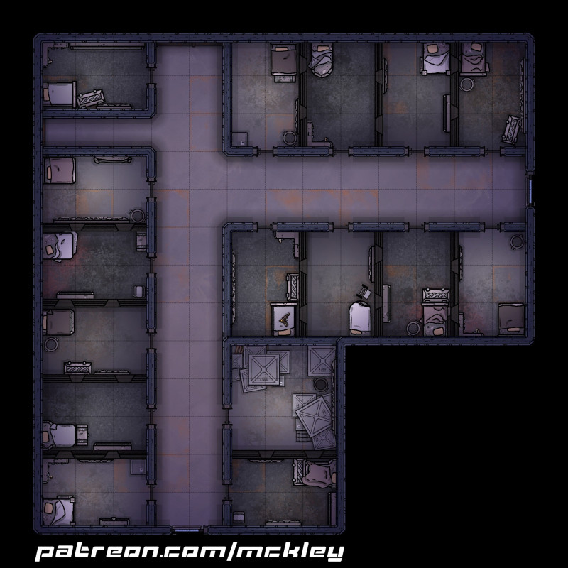 16 Cyberpunk Battlemaps