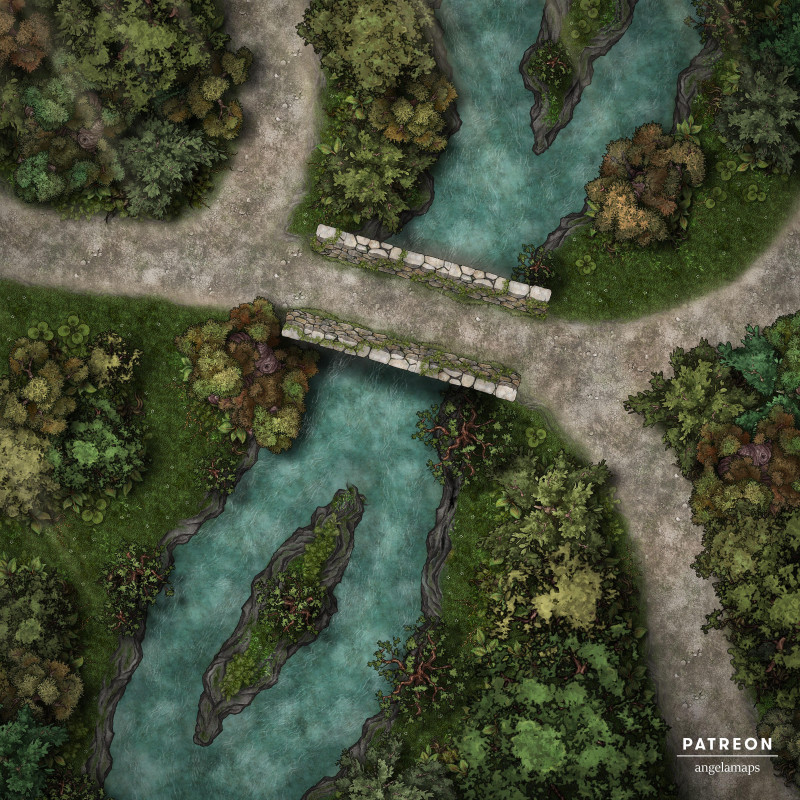 Over The River [battlemap] from Angela Maps - Where is your party going? 3 versions! [animated] [art]