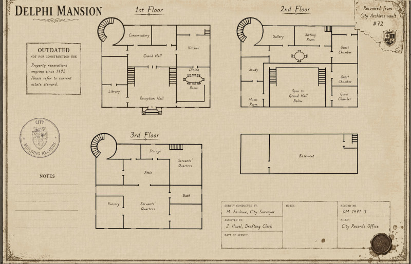 A Remake of the heist blueprint/handout for Delphi Mansion (Keys to the Golden Vault)
