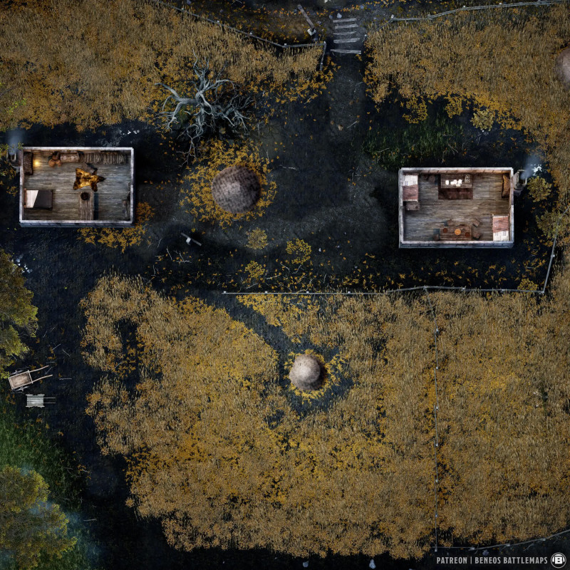 Cursed Farm | [Animated Battlemap] [30x30] [100px per Square] [Gridless] [3D Rendered] [OC] | Beneos Battlemaps
