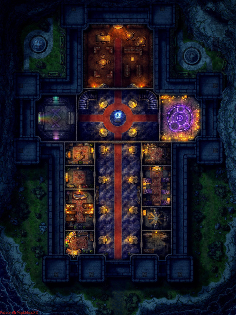 Arcane Citadel - 2 Floors Day/Night [40x53] [Battle Map] [No AI] [OC] [Art]