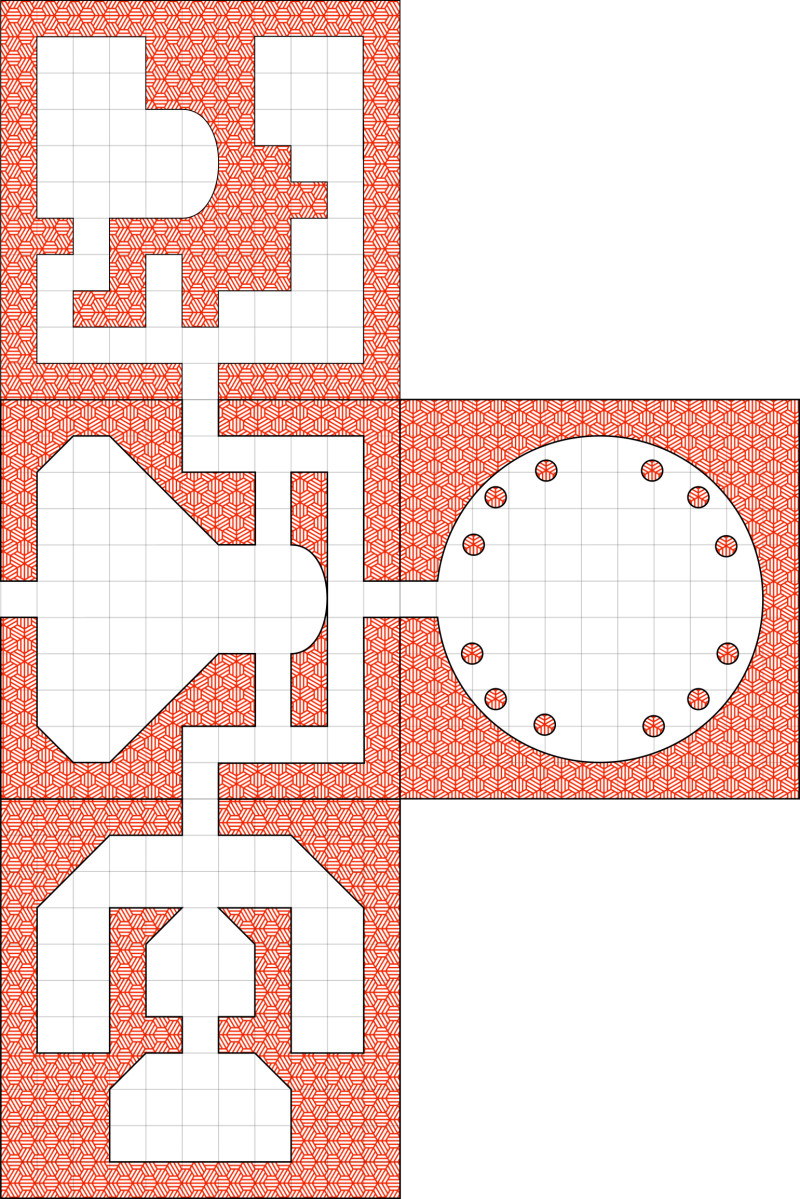 Hub and Spoke Dungeon Geomorphs [70ppi] [No-AI] [OC] [55x66] [22x33]