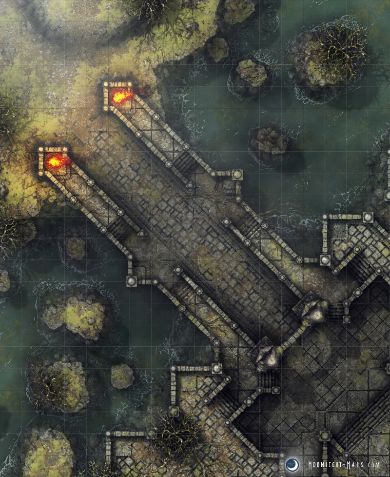 [OC] Cross the Gothic Castle Bridge to meet Strahd. Will your party be good dinner guests or just good dinner? [18x22]