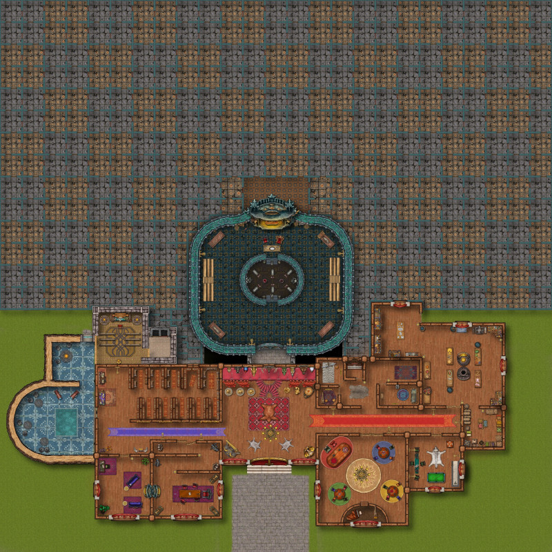 4096 x 4096 Mansion with multiple maze rooms.