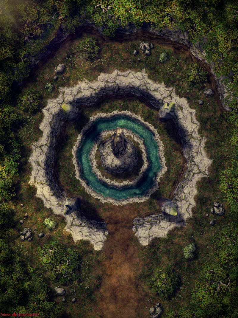 Forest Ritual (4 variants) by MapleMapsDnD | [Battle Map] [No AI] [OC] [Art]