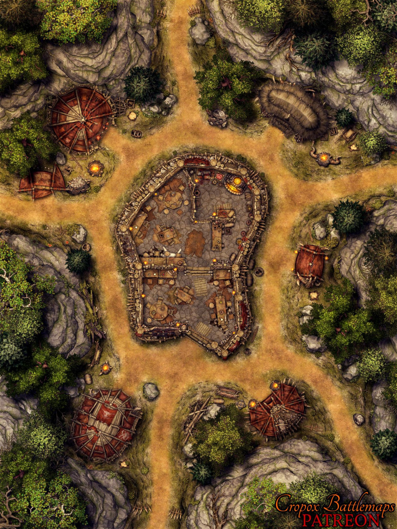 Do you have what it takes to drink with orcs? - The Broken Mug (Orcish Alehouse) 30x40 battle map