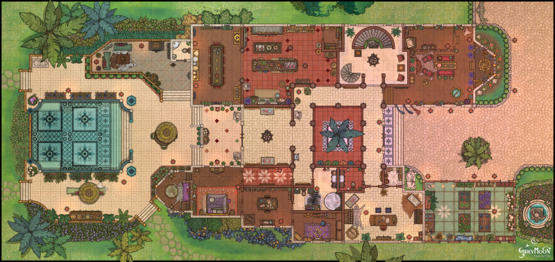 A 4-Story Roman-style Villa for a Noble [Multiple]