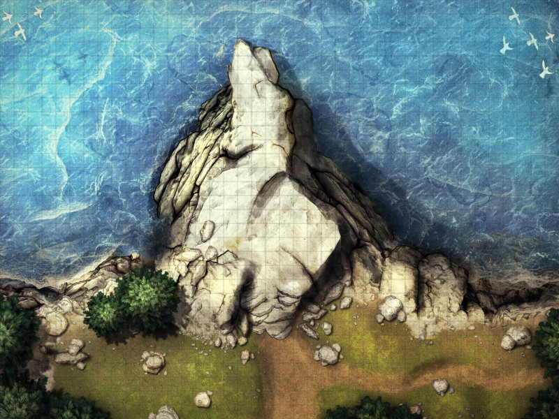 The Promontory 40x30 (Day & Fog Variant) Battlemap by Runebear Cartography
