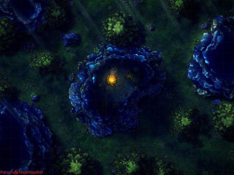 Obsidian Cave Camp [22x17] [Battle Map] [No AI] [OC] [Art]