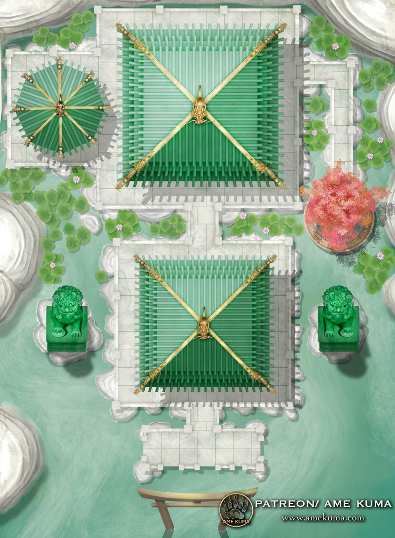 Jade Temple [44 x 60][OC][Hand  Drawn]