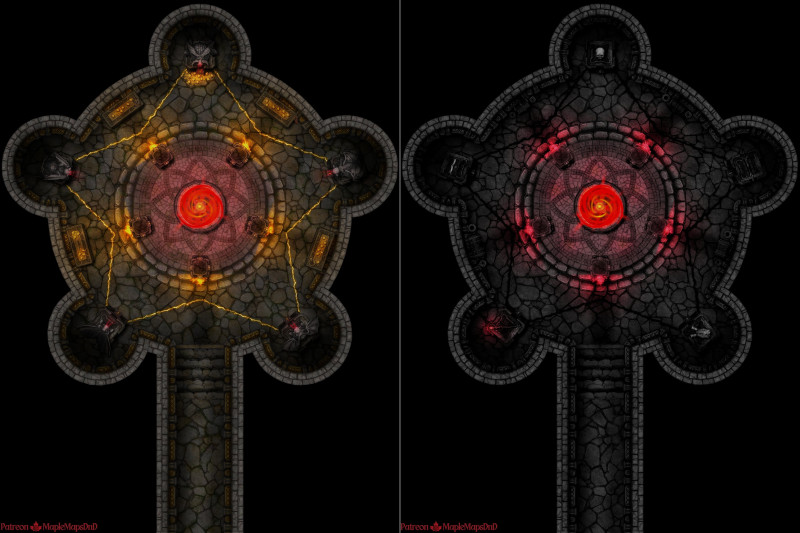Portal Room (inactive + active) [60x40] [Battle Map] [No AI] [OC] [Art]