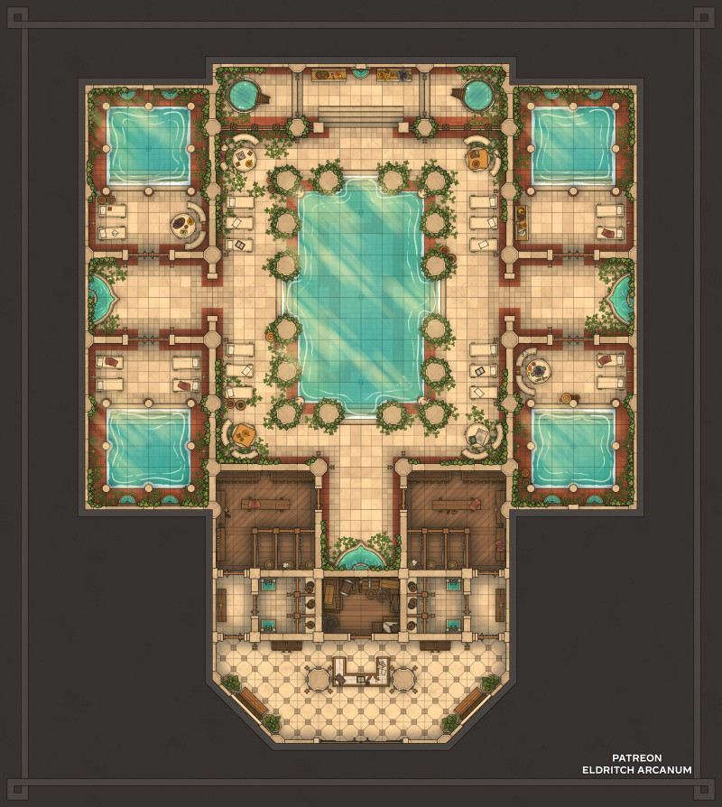 City Bathhouse | [OC] [34 x 38] | + 262 New Assets | Eldritch Arcanum