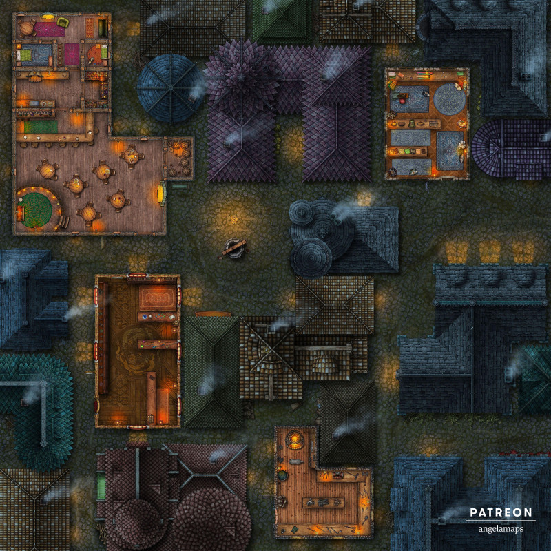 The Streets [battlemap] from Angela Maps - 3 versions! [art]