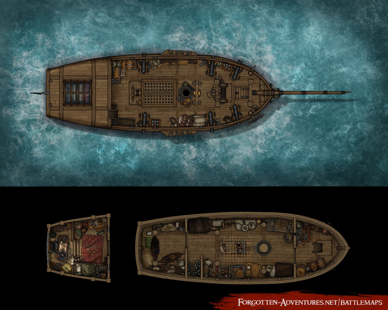 [OC] Pirate Sloop 25x20 by Forgotten Adventures