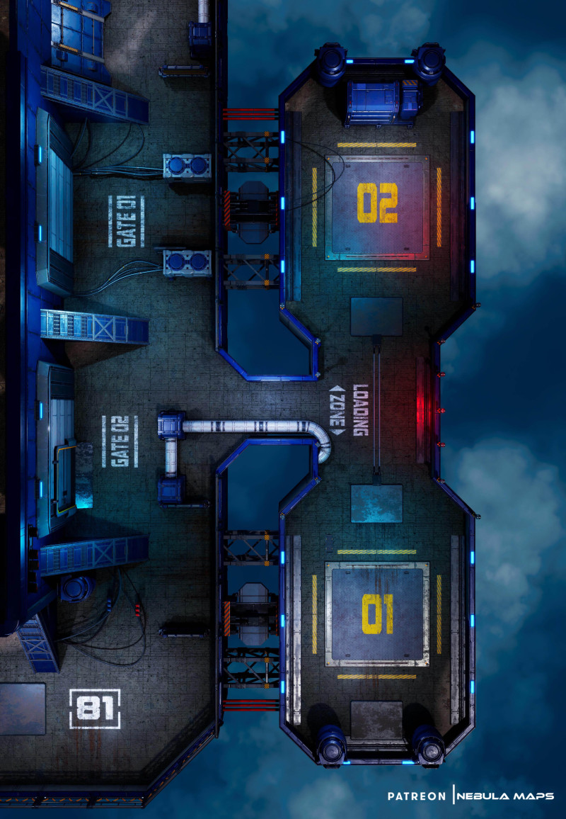 Scifi Skydeck 81 [18x26] [Sci-fi Battlemap]
