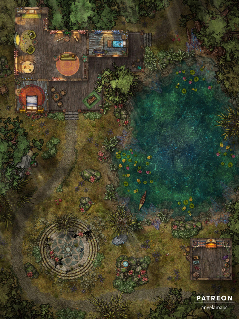 Druid's Home [battlemap] from Angela Maps - 2 versions! [animated] [art]