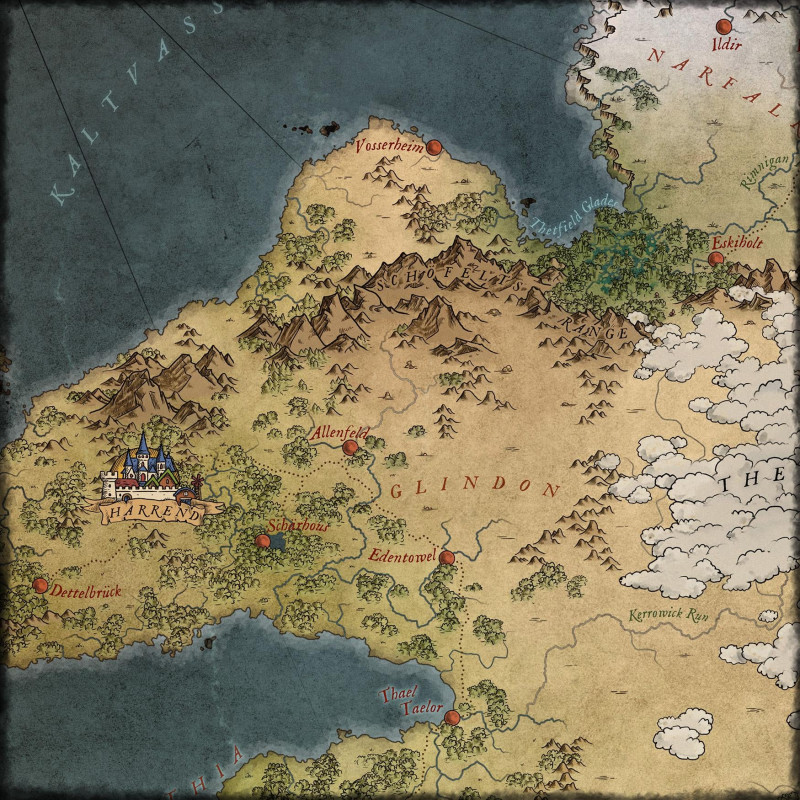Zooming in on the World Map of Aridora.