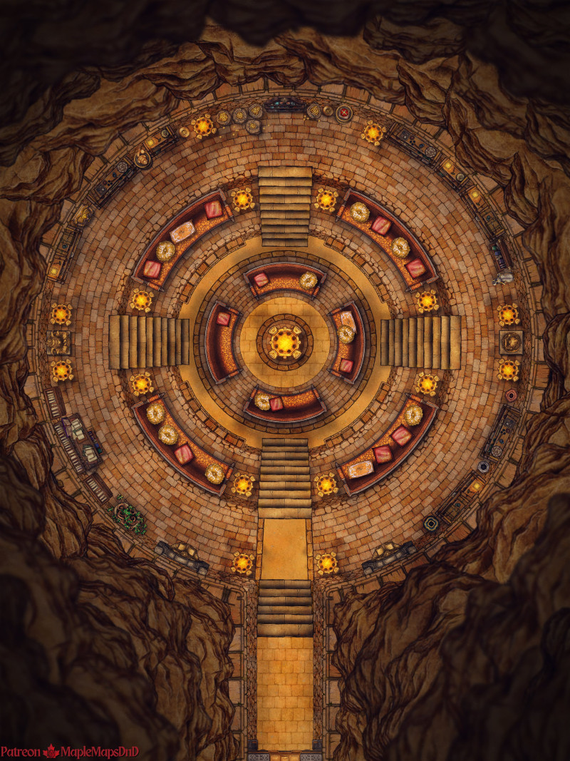 Brass Dragon Lair - Grand Conversation Lounge [30x40] [Battle Map] [OC] [Art]