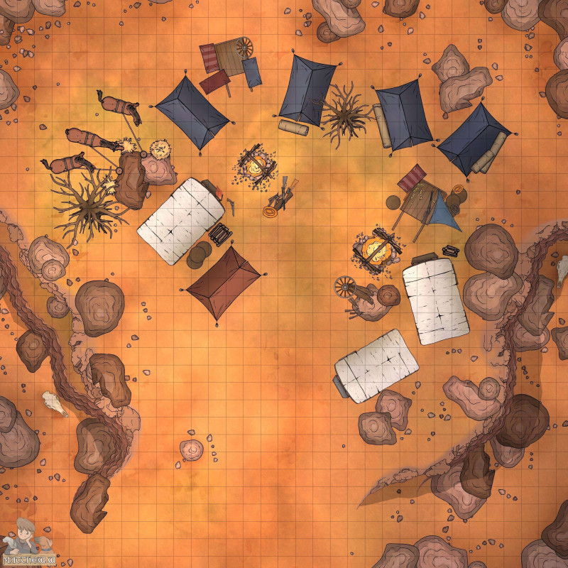 Dusty Western Encampment [33x33]