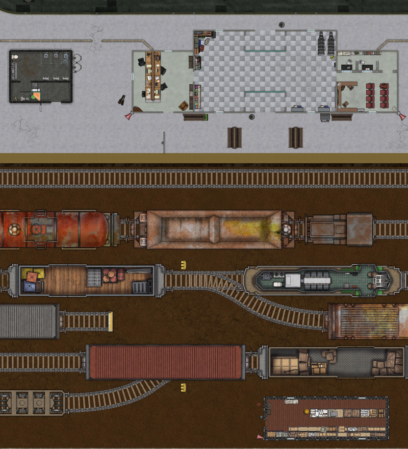 Post-apocalyptic campaign maps [40 maps of varying levels and sizes + Dungeondraft files]