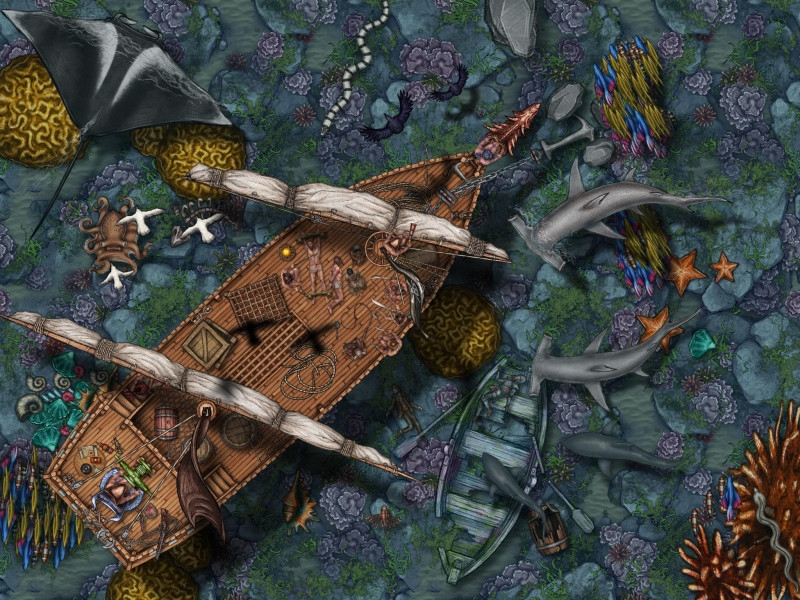 Pirate ship with prisoners