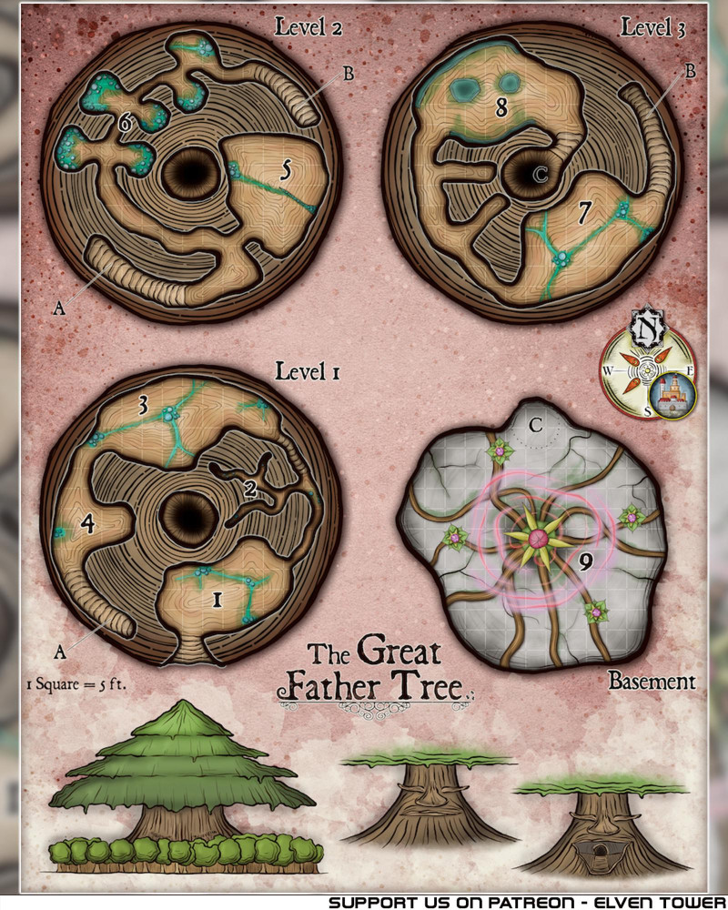 Free Map - The Great Father Tree - Dungeon within a massive tree (I know, very original :P)