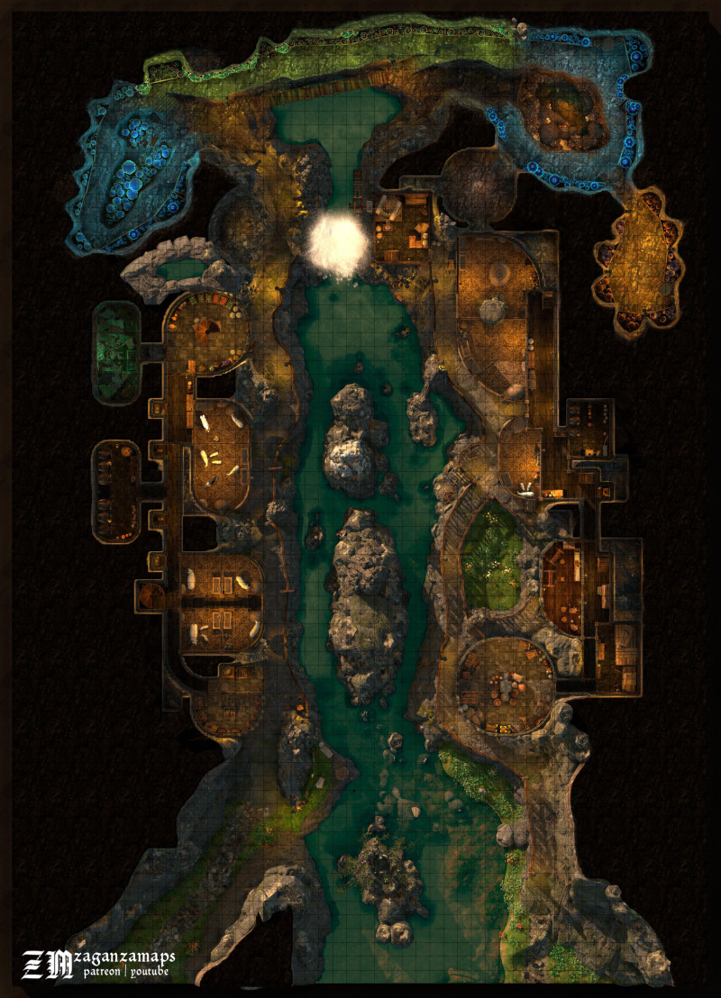 Jadevale [70x50] - hidden village at the end of canyon
