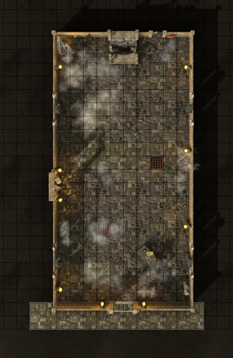 [OC] [Art] The Forgotten Crypt - A 20x30 Battlemap Pack with 2 Versions (VTT & Print Ready) [Free / PWYW]