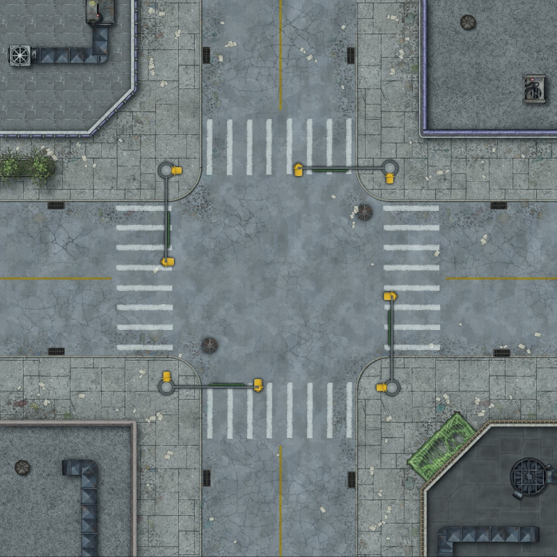 Postcards from the Zombie Apocalypse - Main Street Intersection (2 versions)